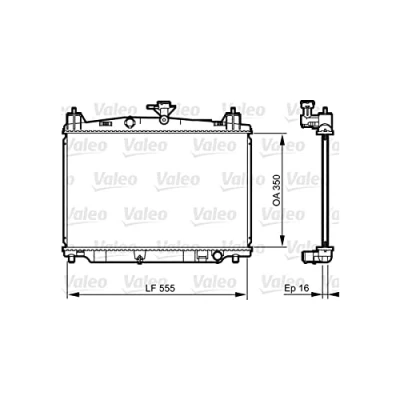 Image of ZJ3815200, ZJ3815200A Engine radiator VALEO 735416 Aluminium 349mm 549mm 16mm without coolant regulator Brazed cooling fins MAZDA: 2 Hatchback