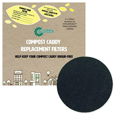 Image of Compost Caddy Spare Filters Suitable for the KitchenCraft Pedal Bin and Classic Ceramic caddies (Pack of 2 filters)