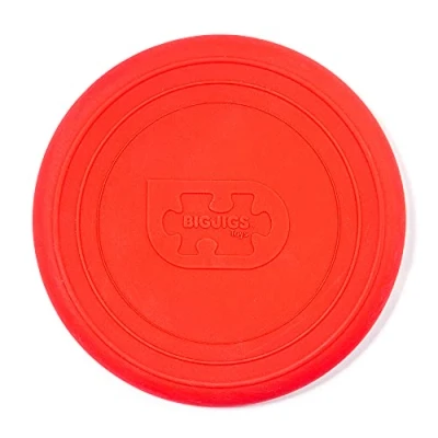 Image of Bigjigs Toys Frisbee Flying Disc (Cherry Red) Silicone For Kids, Quality Saucers, Beach &amp; Garden Toys, Holiday Toddlers