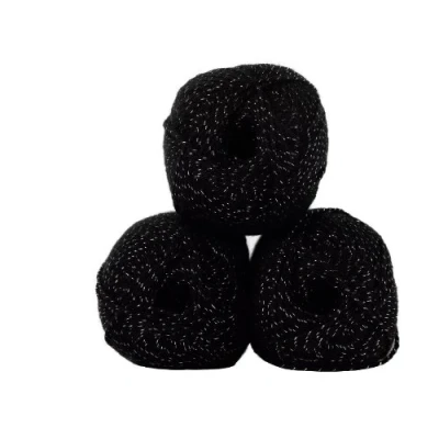 Image of James Brett Twinkle Fashion DK Double Knitting Wool 5 x 100g Ball Glitter Yarn (Black &amp; Silver TK10)