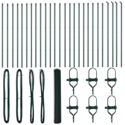 Image of vidaXL Hexagon Fence Green 1.4x50 m Steel