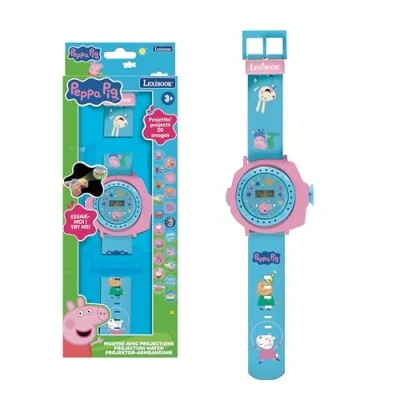 Image of LEXIBOOK, Peppa Pig, Adjustable Wristwatch with projections, Projects 20 Pig Images, Digital Screen, for Children, DMW050PP
