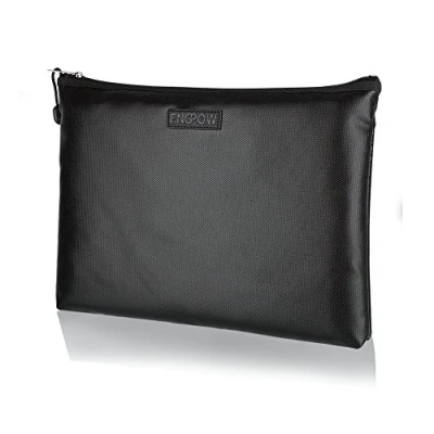 Image of Fireproof Document Bag Safe Silicone Coated Fire Water Dust Resistant Zipper Organizer for A4 Size File,Contract,Money,Bills,ipad,Smart Phone,Jewelry,Passport 13.5&quot;x9.8&quot;x1.4&quot;