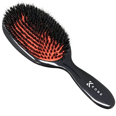 Image of Kobe K80 Series Professional Dual Bristle Cushion Paddle Brush Boar Hair Smoothing for Blow Dry, Detangling &amp; Straightening (Large)