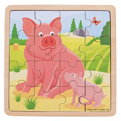 Image of Bigjigs Toys Wooden Chunky Pig &amp; Piglet Jigsaw Puzzle