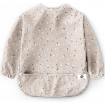 Image of Bubba Bear ® Baby Weaning Bib with Sleeves Long Sleeve Coverall Bibs Set Toddler Led Feeding Sleeved Accessories For Babies from 6 Months Waterproof Apron Cape Toddlers (Mauve Floral)