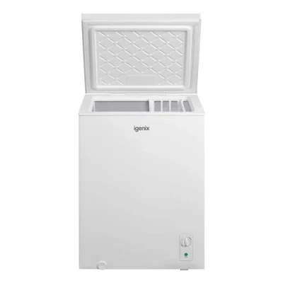 Image of Igenix IGCF0150W Freestanding Chest Freezer 142 Litre Capacity with Basket, Suitable for Outbuildings and Garages, White