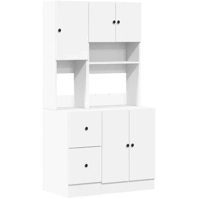Image of vidaXL Kitchen Cabinet White 95x50x180 cm Engineered Wood