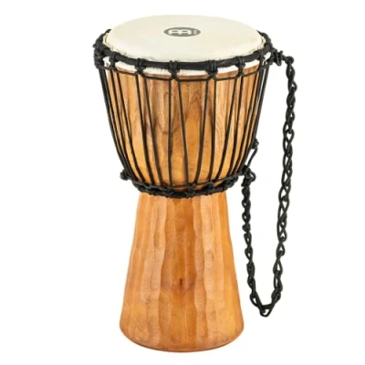 Image of Meinl Percussion Rope Nile Djembe Small Handdrum With Goat Head Diameter 8 Inches Mahogany, Natural (HDJ4 S)