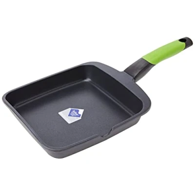 Image of Braisogona PRIOR Grill Pan, Cast Aluminium with Classic Non Stick Teflon Smooth 22 cm Black