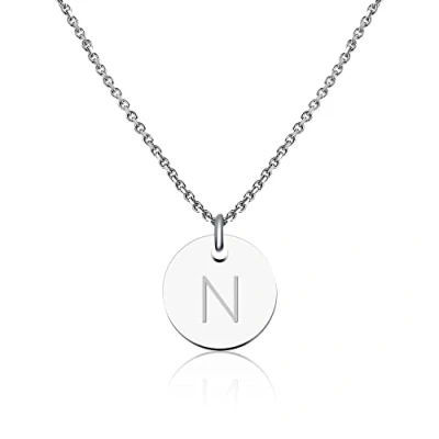 Image of GD GOOD.designs EST. 2015 necklace with letters in silver, initials made of stainless steel (Letter N)