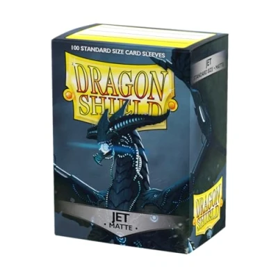 Image of Arcane Tinmen ART11024 Sleeves: Dragon Shield Matte Jet (100) Standard Size 100pk Jet, Black