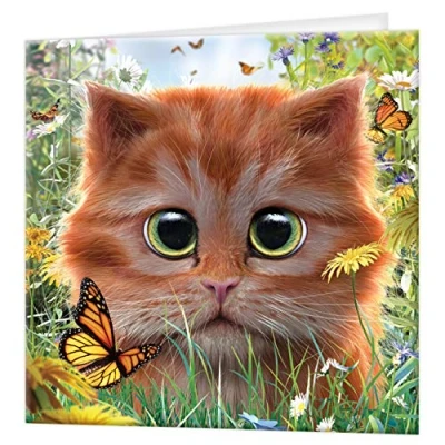 Image of 3D LiveLife Greeting Card Ginger Kitten from Deluxebase. Lenticular Blank Cards with Envelopes. Cute All Occasion featuring Original Artwork by David Penfound.