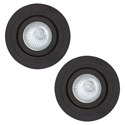 Image of LITECRAFT Recessed Downlight IP65 Rated Tiltable Spotlight (Matte Black, Pack of 2)
