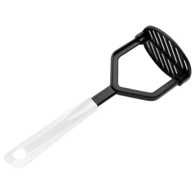 Image of Fackelmann ARCADALINA Masher, Food &amp; Vegetable Ricer, Crusher for Mashed Potatoes, Jam, Vegetables or Fruit, Anti Scratch, Non Stick, Heat Resistant, Dishwasher Safe, Black White, 29x9.8x8.8cm