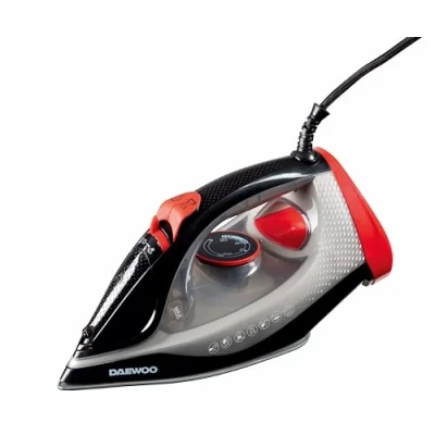 Image of Daewoo Glide Iron, The Ultra Glide, 2600W Steam Iron With Ceramic Soleplate, High Burst And Precision Tip An Adjustable Temperature Dial Self Clean Function, Red Black