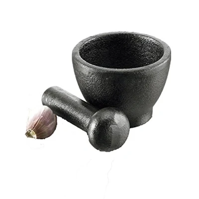 Image of Victor CW860 Mini Pestle &amp; Mortar Single Product, Cast Iron, BlackGreyYellow