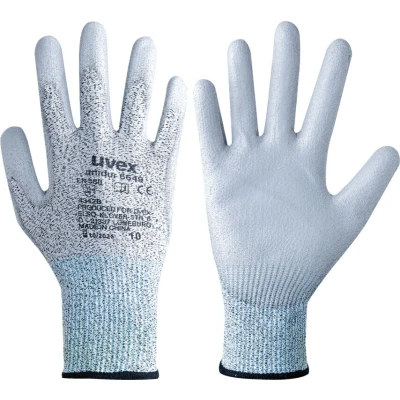 Image of uvex Cut Resistant Gloves, PU Coated, Grey, Size 10