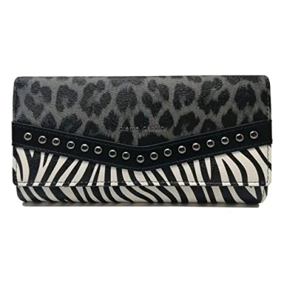 Image of Pierre Cardin Women Wallet Girl Lovely Large Spacious Faux Leather Gift with Coin Purse Money Holder Girls, grey, Modern