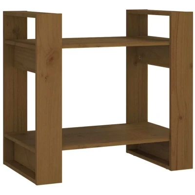 Image of vidaXL Book Cabinet/Room Divider Honey Brown 60x35x57 cm Solid Wood