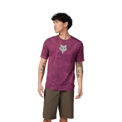 Image of Fox Racing Men&#039;s Ranger Tru Dri Short Sleeve Jersey Shirt, Sangria, Medium