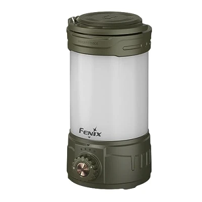 Image of Fenix CL26R Pro Olive Green, Rechargeable Multi Beam Compact Lantern 650 Lumens 15m 408 Hrs Max Red Light Mode 360 Illumination Power Bank Magnetic Top Mount IP66
