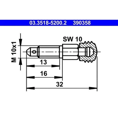 Image of 0004203555, 0004205155, A0004203555, A0004205155 Breather Screw / Valve ATE 03.3518 5200.2 M10x1
