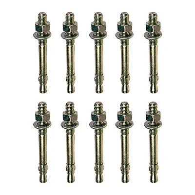 Image of M10 x 75mm Through Bolt Wall Anchor Bolts 10 Pack