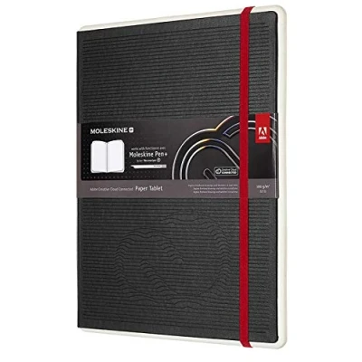 Image of Moleskine, Notebook Adobe Creative Cloud Paper Tablet, Digital with White Pages Suitable to Use Pen Moleskine +, Black Color Extra Large Size 19 x 25 cm
