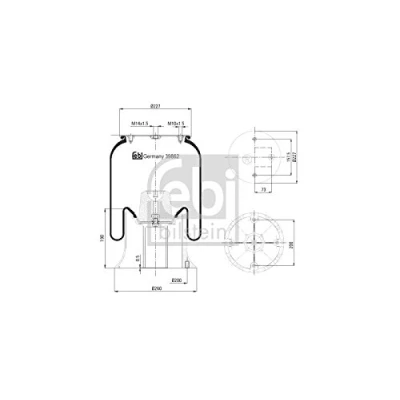 Image of 0345879, 1304528, 1314905, 1341778, 1347587 Boot, air suspension FEBI BILSTEIN 39862 SCANIA: P,G,R,T series