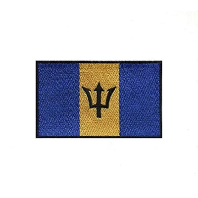 Image of Barbados National Country Flag Iron Sew on Embroidered Patch