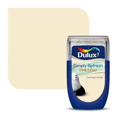 Image of Dulux 5382967 Simply Refresh Tester Paint, Daffodil White, 30 ml