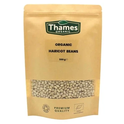 Image of Organic Haricot Beans 500g High Fibre, Protein, No Additives, Preservatives, Raw, Vegan, GMO Free, Certified Nutritious and Flavorful Great for Soups, Salads Thames