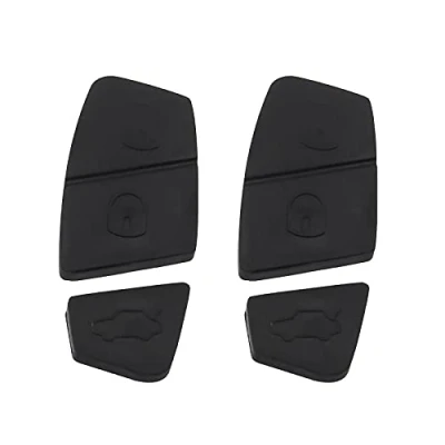 Image of Be In Your Mind 2x Car 3 Button Remote Key Case Pad Repair Buttons Fob Replacement Black Compatible with Ford KA MK2