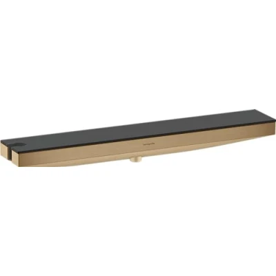 Image of Hansgrohe 26843140 Rainfinity Wall Outlet Porter 500 Shelf, Brushed Bronze, Shower Holder Left