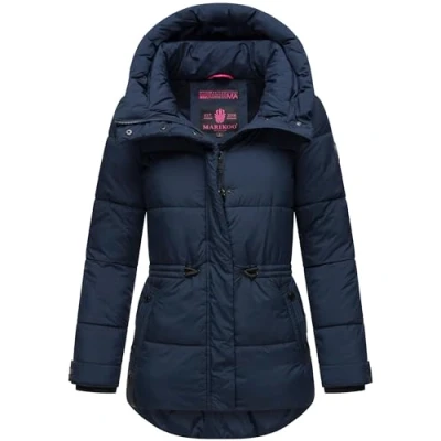 Image of MARIKOO Akumaa Women&#039;s Winter Jacket Quilted Warm with Hood Navy Size S, navy, S