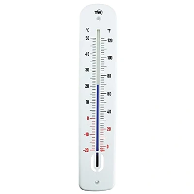 Image of Large Outdoor Thermometer 380 mm Garden For Use In Greenhouse Patio Sun Terrace Shed Allotment Wall Classic Indoor Outside Temperature Gauge (Black and Red)