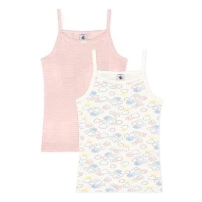Image of Petit Bateau Girl&#039;s A0a4b Suspenders Shirts, Variant 1, 4 Years (Pack of 2)
