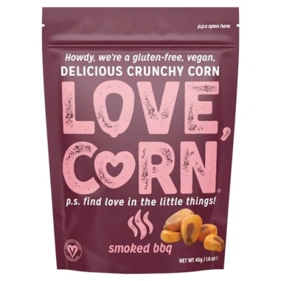 Image of Love Corn Smoked BBQ Delicious Crunchy Corn, 45g