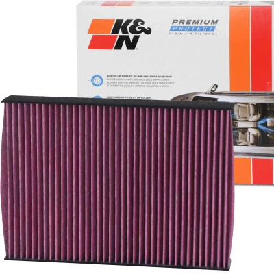 Image of 272774BR0A, 27277EN000, 2789100Q0K Pollen Filter K&amp;N Filters DVF5063 Activated Carbon 250mm 35mm Square RENAULT: Kadjar, Megane 4