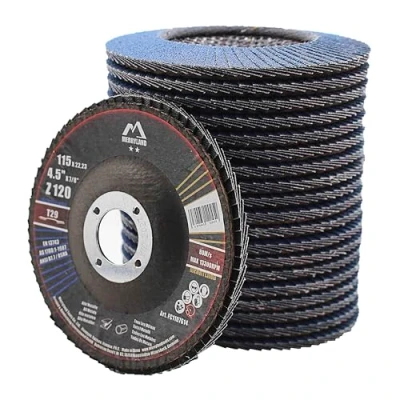 Image of Merryland Flap Disc 115 Metal for Angle Grinder, 115mm 120 Grit T29 Wheel 20 Pieces, Blue Zirconium Corundum INOX Stainless Steel Iron Universal 4.5 inch, Craft Line FC1107614