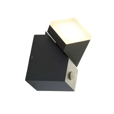 Image of Lindby LED outdoor wall light Sally, 15 cm, grey, adjustable