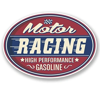 Image of 2 x 10cm/100mm Motor Racing Vinyl SELF Adhesive Sticker Decal Laptop Travel Luggage Car Bike Sign Fun #5026