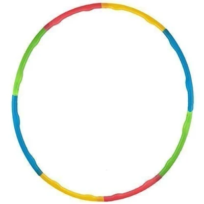 Image of Kids 27&quot; Hula Hoop Colourful Slot Together Collapsible 8 Piece Plastic Design