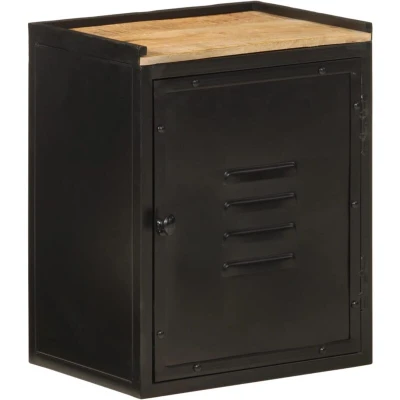 Image of vidaXL Bathroom Cabinet 40x30x50 cm Iron and Solid Wood Mango
