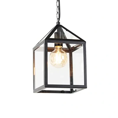Image of QAZQA Smart Outdoor Pendant Lamp I Light Ceiling Black IP23 incl. WiFi G95 Amsterdam Garden Country LED E27 1 Stainless Steel Suitable for
