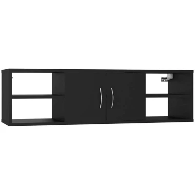 Image of vidaXL Wall Shelf Black 102x30x29 cm Engineered Wood