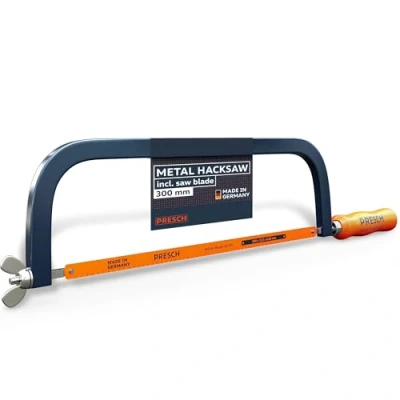 Image of Presch Hacksaw 300mm with BI Metal Saw Blade for Precise Cutting 90 Rotation of The Horizontal &amp; Vertical cuts Quick Change Blades Saw, Hand