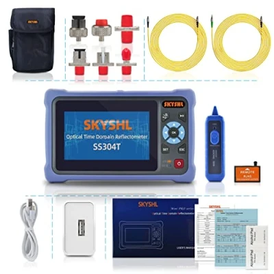 Image of SKYSHL 1310nm/26dB+1550nm/24dB SM Fiber OTDR Tester (Built in OPM+OLS+VFL+Event Map) 4.3inches Touch Screen Testing Compatible with SC+FC+ST+LC/UPC&amp;APC Connector SS304T 2A1