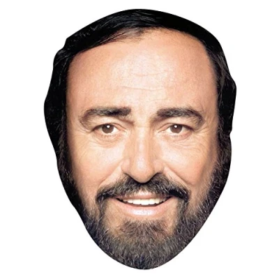 Image of FoxyPrinting Luciano Pavarotti JB Actor Movie Tv Celebrity Cardboard Party Face Mask Fancy Dress